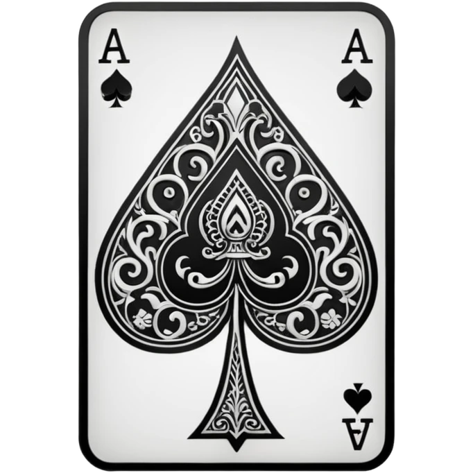 detail shot of card ace of spades emoji