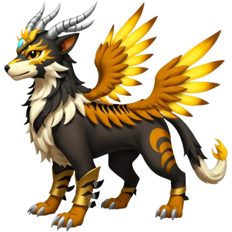 Houndoom-Solgaleo-Tigress-Luxray-Trico-Gryphon-fusion (full body) emoji