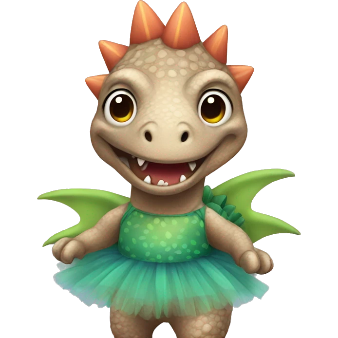 Dinosaur with a tutu emoji