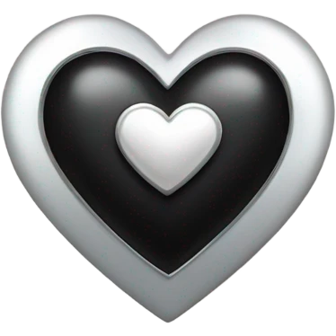 black bow with a silver heart bow in the center emoji