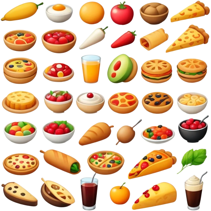 Various types of food emoji