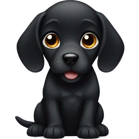 Black puppy with floppy ears emoji