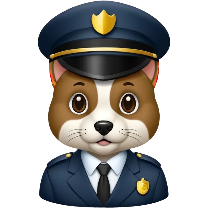 Polis üniforması giyen köpek emoji