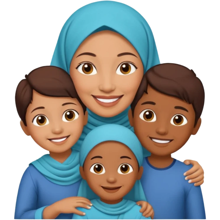 A Malay mum, around 35 years old, with two children aged about 12. emoji