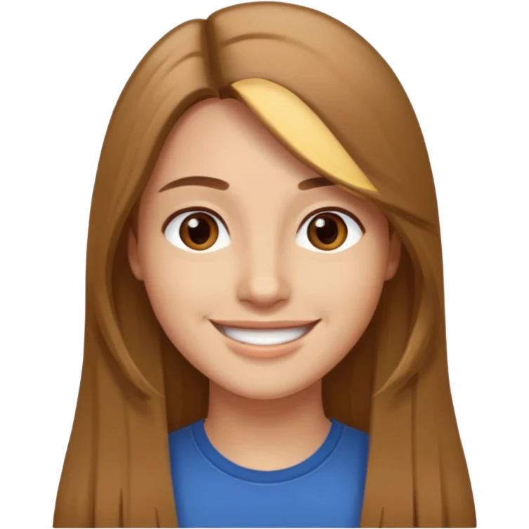 30 yr light brown hair long straight hair, brown eyes emoji