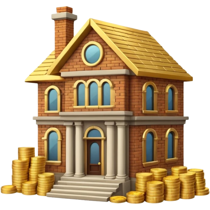a bankhouse with money emoji