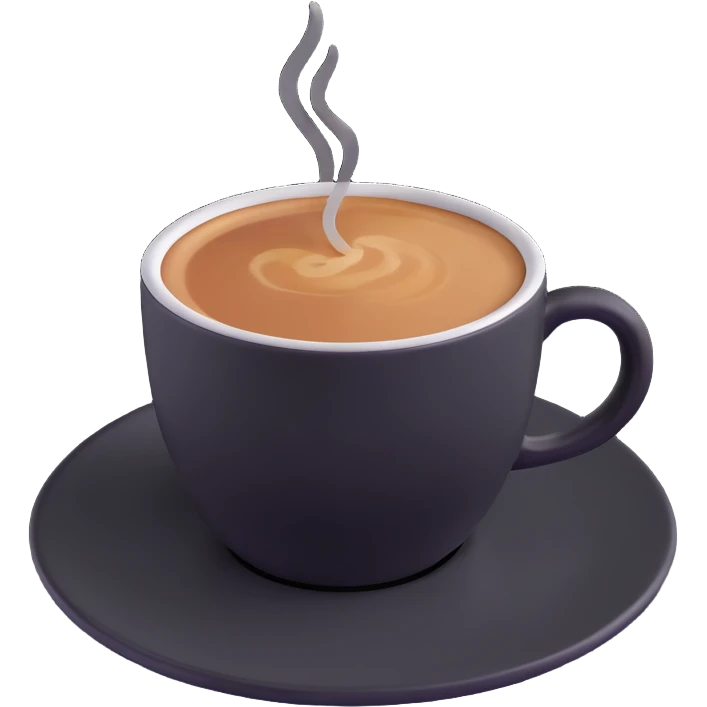 realistic 3D coffee cup with reflections and shadows emoji
