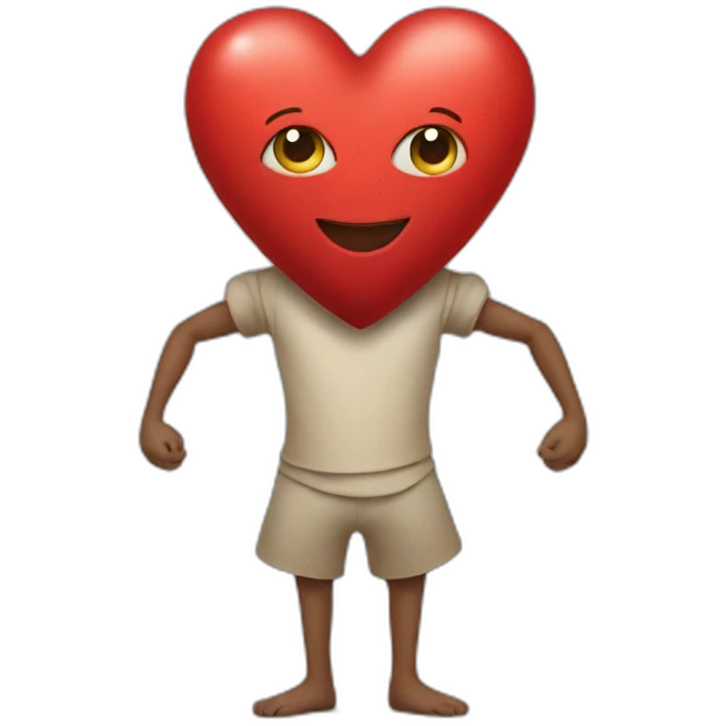 Personified heart with arms and legs emoji