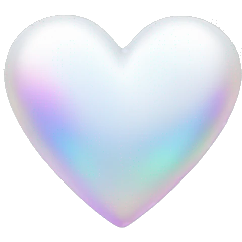 White iridescent heart emoji