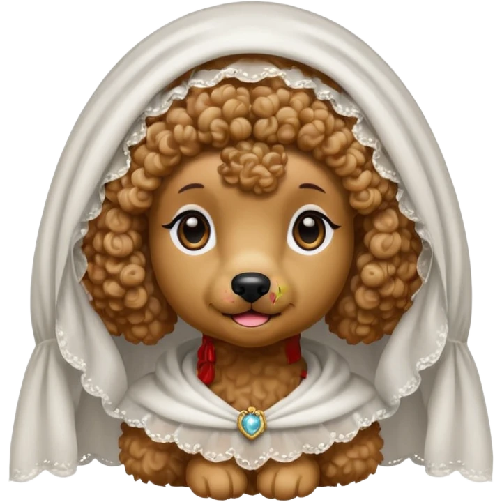 poodle in white veil  emoji