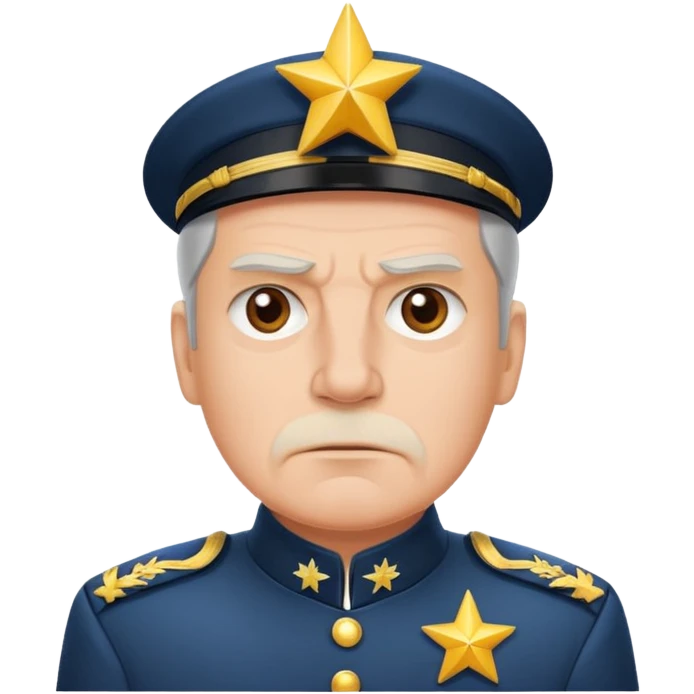 cartoon general with four stars emoji