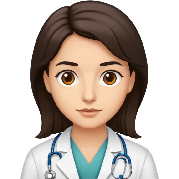 Doctor with longer dark brown hair  emoji