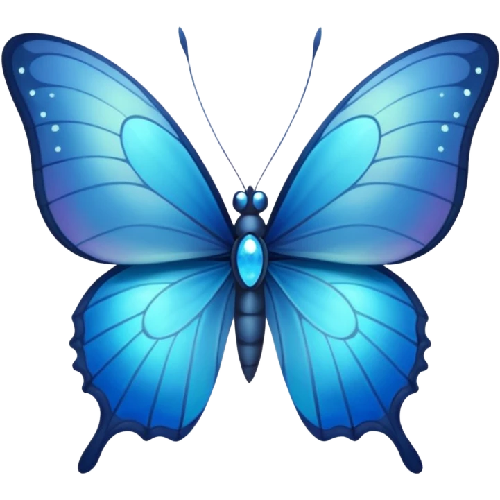 Moon butterfly blue emoji