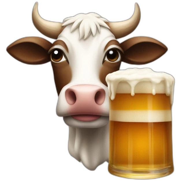 Vache qui bois une biere emoji