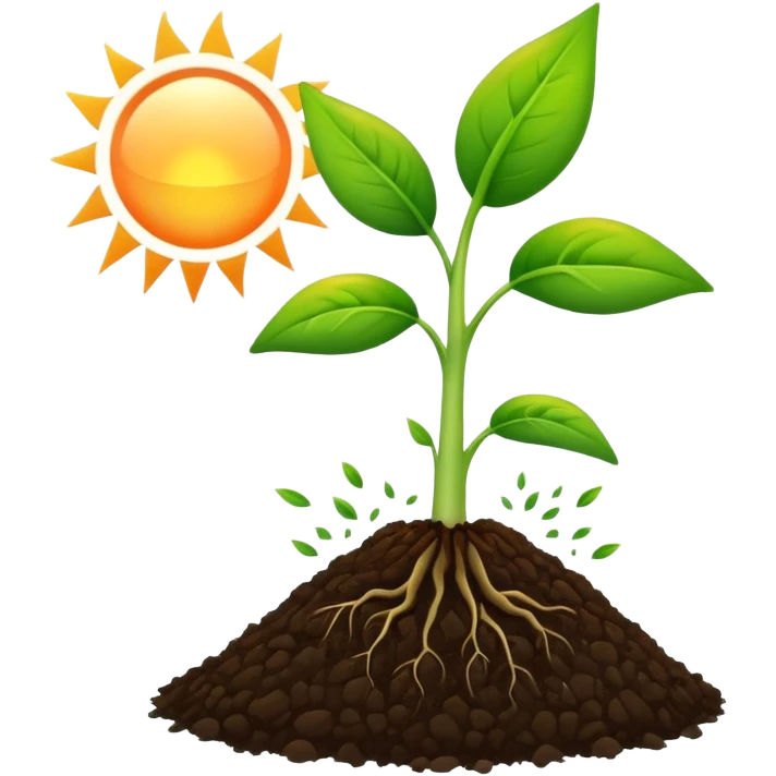 new beginning or start of a course with sprouting seed or sunrise emoji