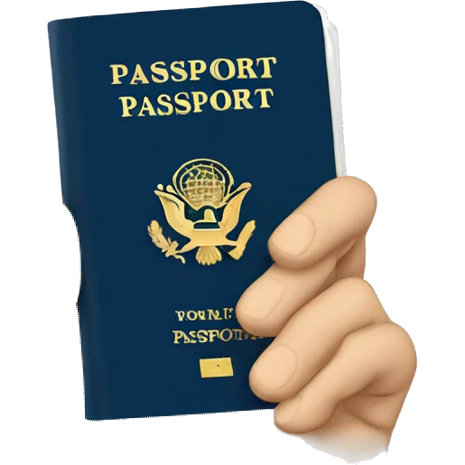 a hand holding two U.S.A. passports emoji