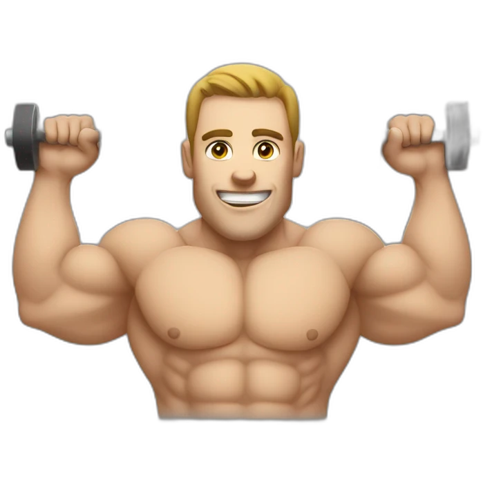 A 90 kg guy building muscle emoji