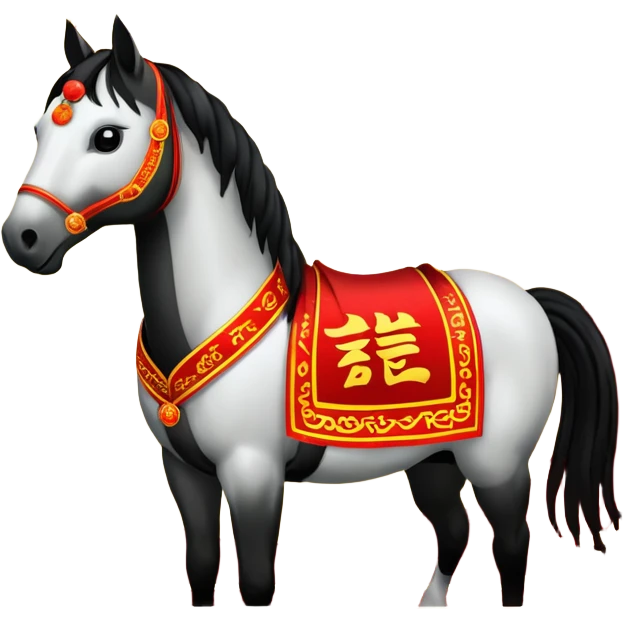 Chinese new year 马，我要有新年气氛的… 背景可以加屋子等吗… 可以加 新年快乐 2026 字眼吗 emoji