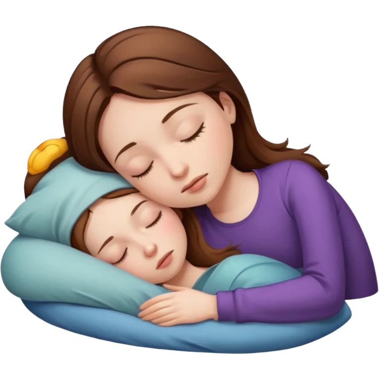 Girl brown hair long sleep  emoji
