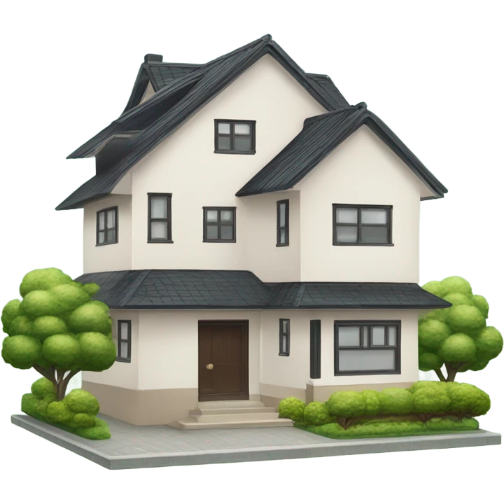 Front facing modern  Japanese suburban ￼house  emoji
