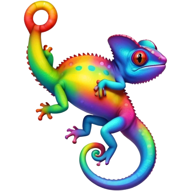 dabbing rainbow chameleon  emoji
