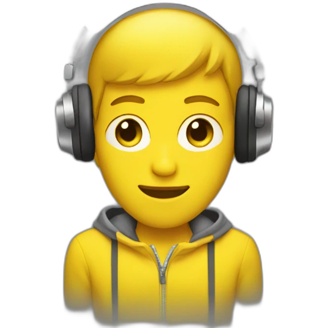 dj guy with full yellow body emoji