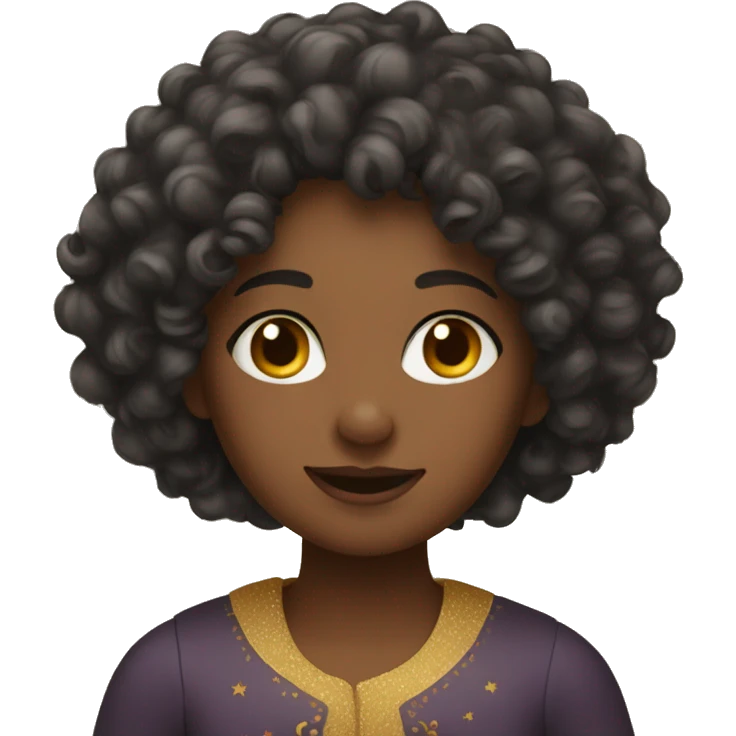 curly girl in a New Year's costume emoji