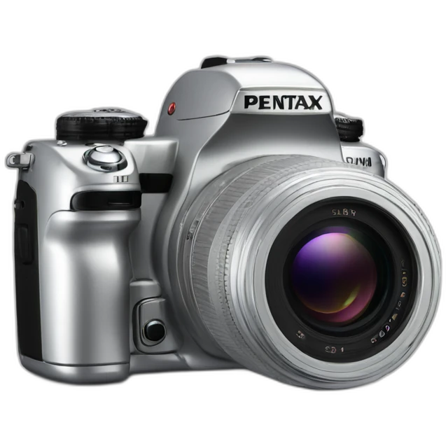 silver pentax K-3 with silver DA 21 emoji