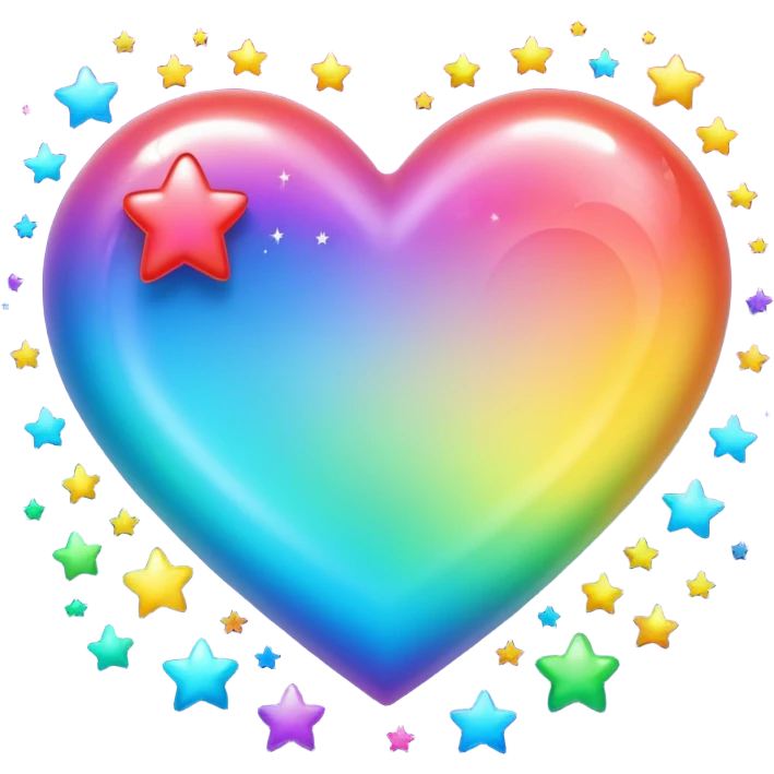 heart with rainbow gradient and stars emoji