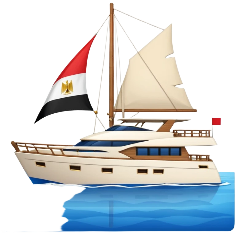 yacht with Egyptian flag emoji