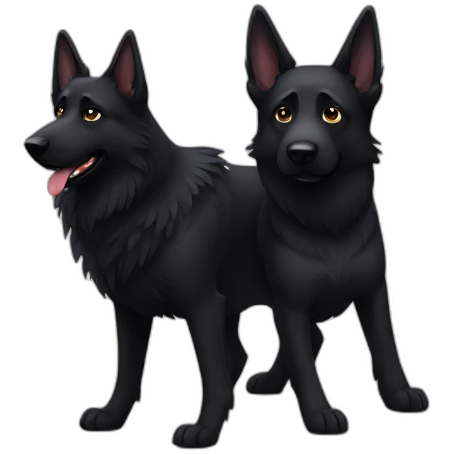 Black german shepherd and a raven emoji