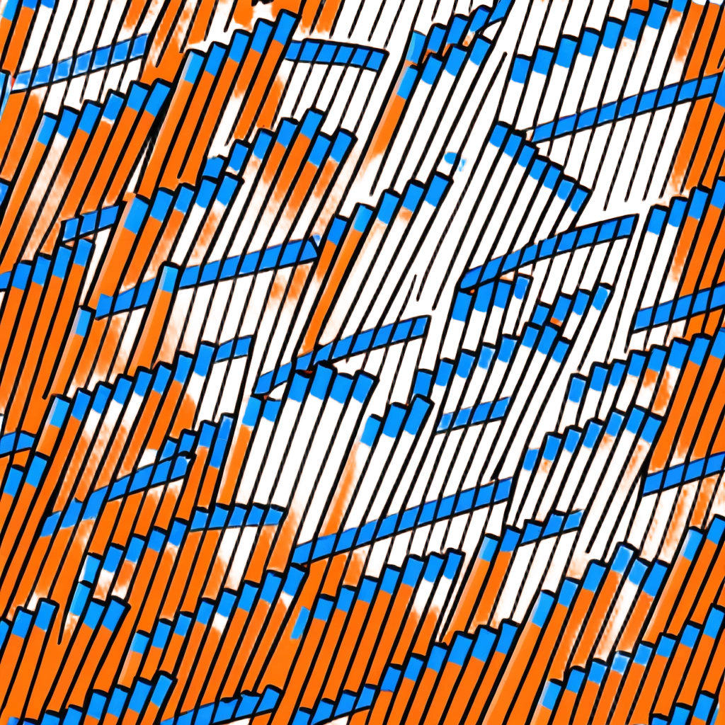 Eleven blue crayons of different shades arranged in a fan pattern emoji