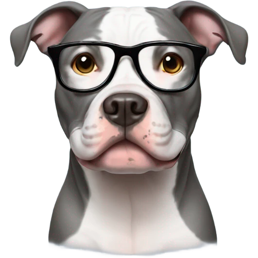 Pitbull with glasses emoji