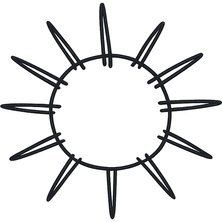 Sea urchin illustration in a clean, hand-drawn style with red lines, minimal design, no text, transparent background, with a rounder body, matching the style of the reference logo. emoji
