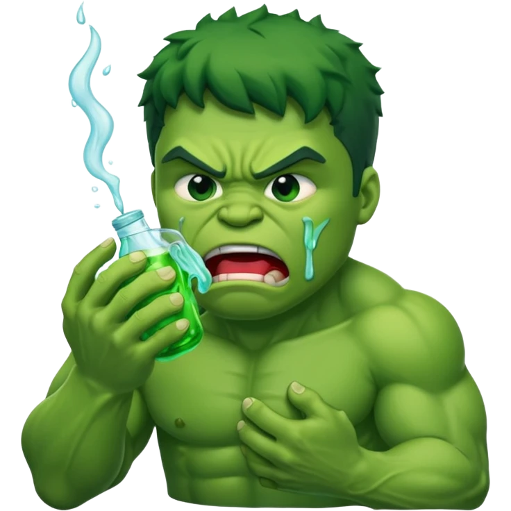 Hulk vomitando verde emoji