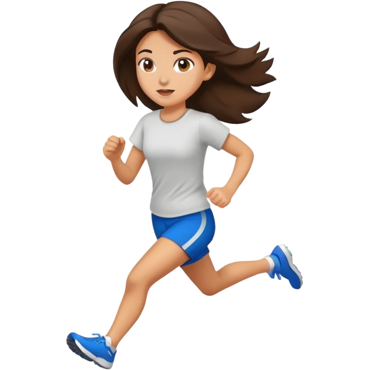Brunette girl running ￼ emoji