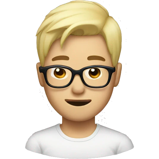 blonde hair asian men with glasses emoji