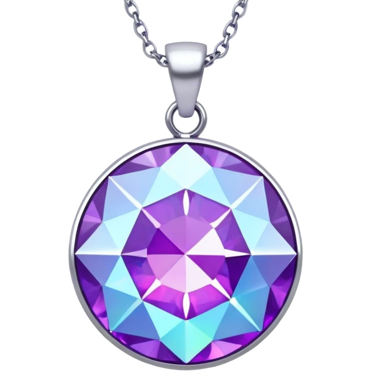 Purple Holographic Round Diamond Pendant emoji