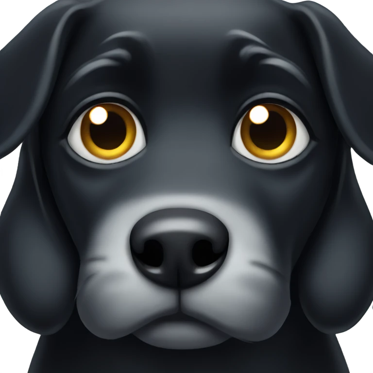 Black dog with sad eyes emoji