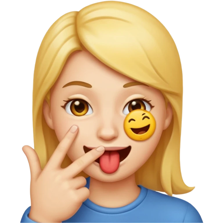 biting finger emoji face while smirking  emoji