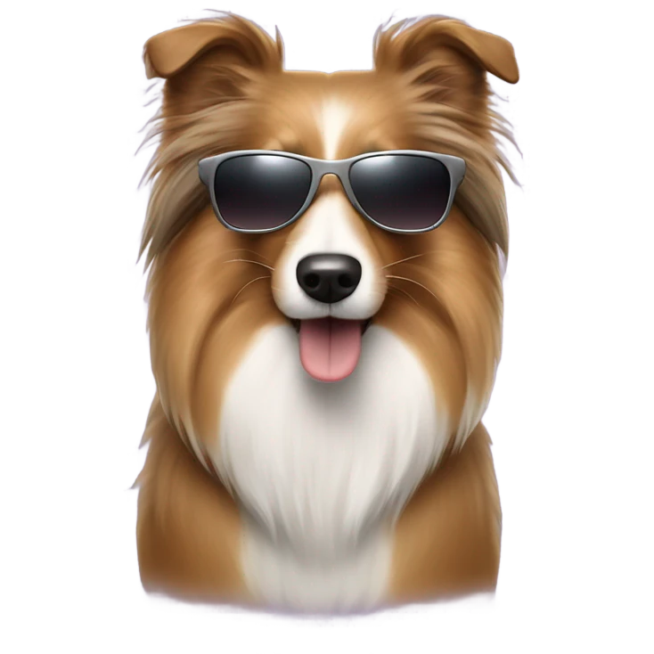 Jacked Sheltie with shades emoji
