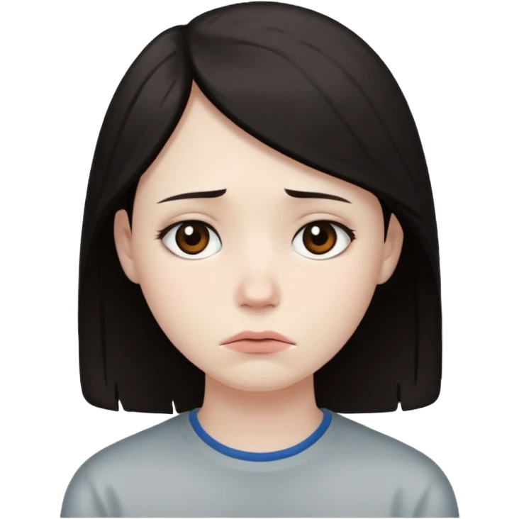 A person with a sad expression, looking lonely emoji