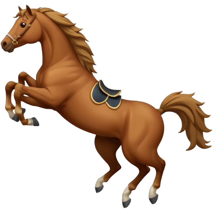 A horse jumping off a cliff emoji