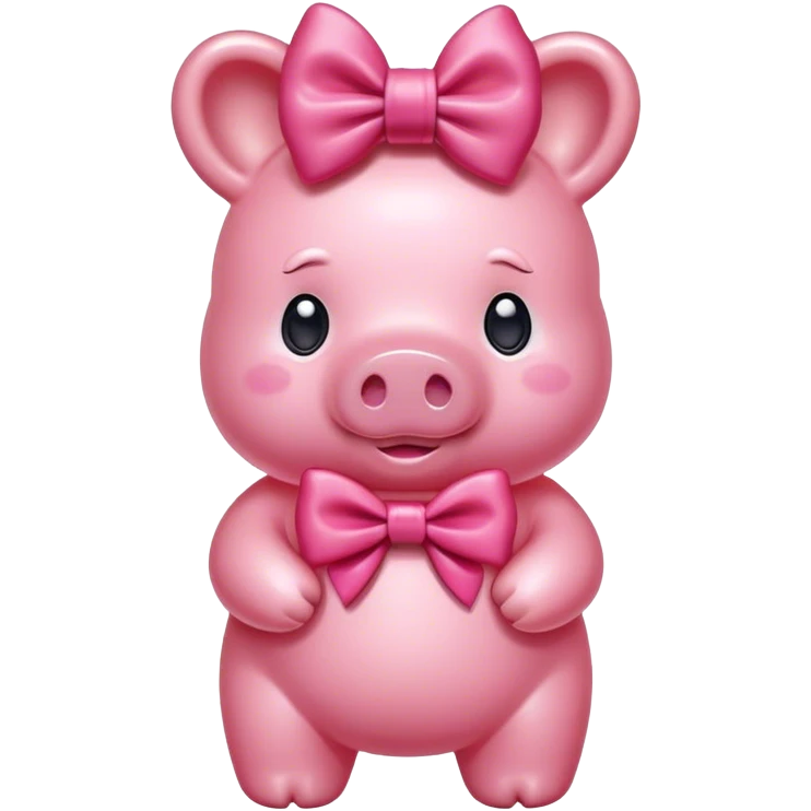 pink gummy bear pig with bow emoji