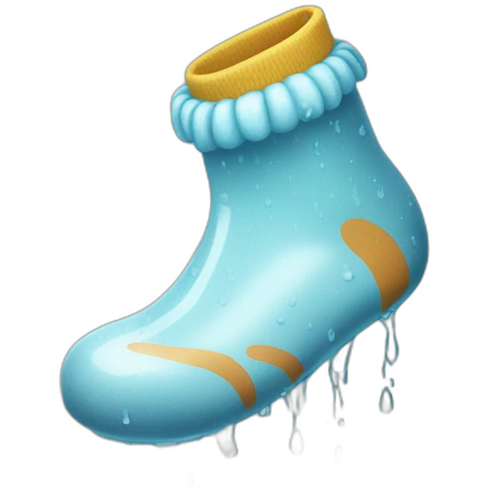 Foot wearing socks Soaking wet from the rain emoji