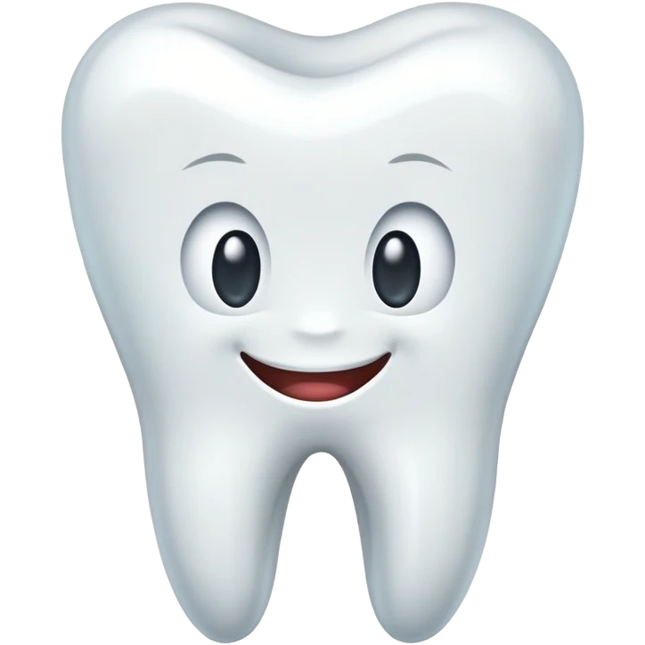 a bright white cartoon tooth emoji