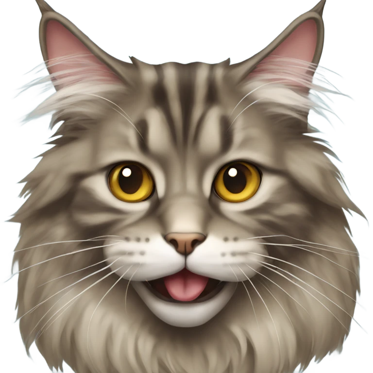 Maine Coon with a stupid mouth and stupid eyes  emoji