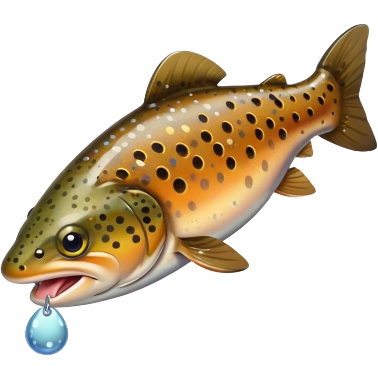 brown trout with mouse in its mouth  emoji