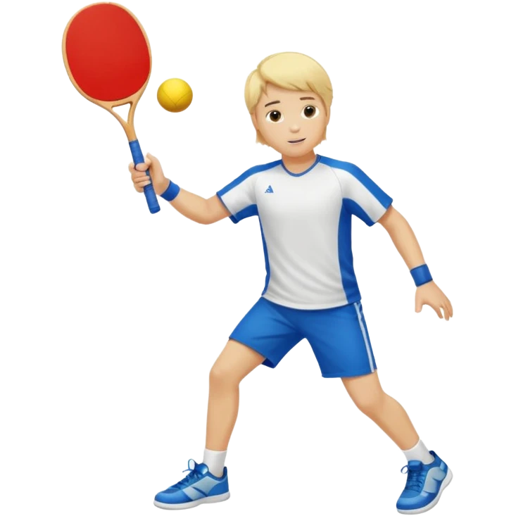 Chico  rubio bajo el sol jugando padel  emoji