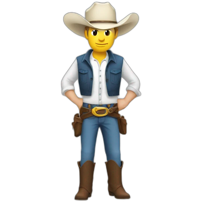 white cowboy shrugging shrug emoji